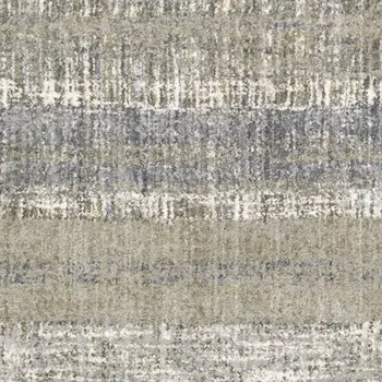 7' X 9' Grey And Ivory Abstract Lines Area Rug