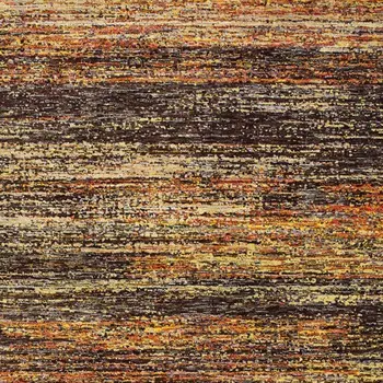 7' X 10' Gold Slate Blue And Orange Abstract Distressed Area Rug