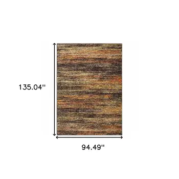 8' X 10' Gold And Slate Abstract Area Rug