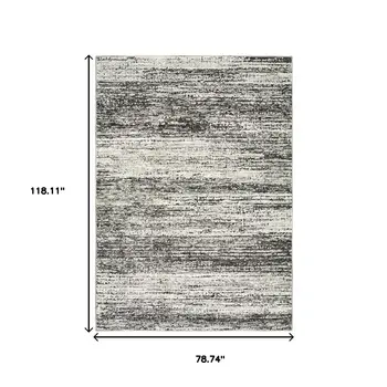 6' X 9' Ash And Slate Abstract Area Rug