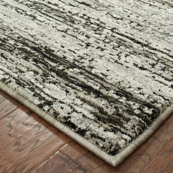6' X 9' Ash And Slate Abstract Area Rug