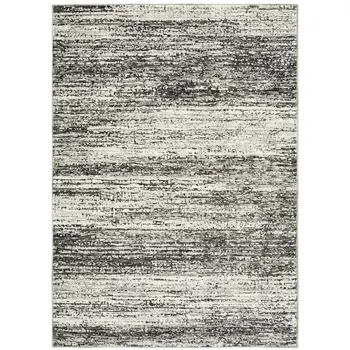 8' X 10' Ash And Slate Abstract Area Rug