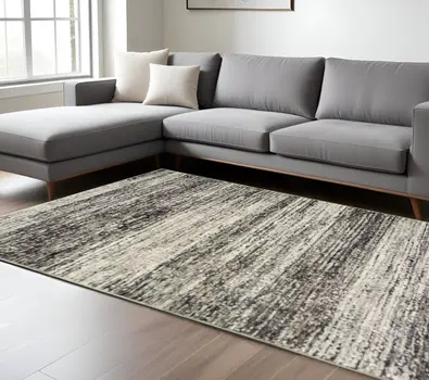 9' X 12' Ash And Slate Abstract Area Rug