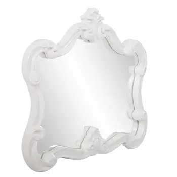 28" White Baroque Framed Accent Mirror