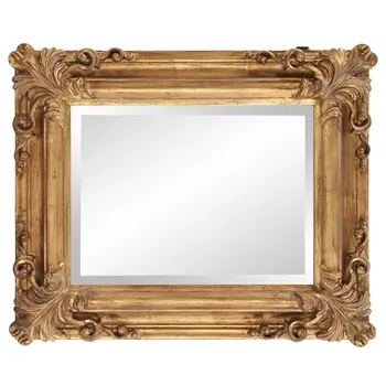 23" Antiqued Gold Ornate Scroll Framed Accent Mirror