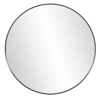 36" Black Round Framed Accent Mirror