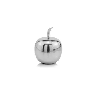 6" Silver Buffed Aluminum Decorative Apple Tabletop Sculpture