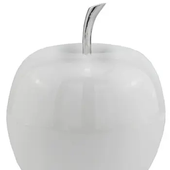 6" White Aluminum Decorative Apple Tabletop Sculpture