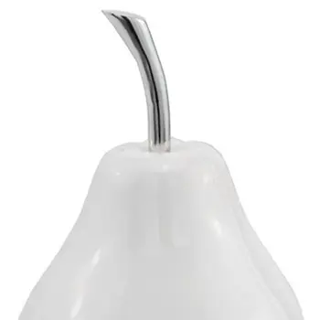 7" White Aluminum Decorative Pear Tabletop Sculpture