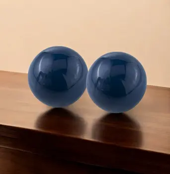 Set Of 2 Blue Aluminum Decorative Spheres 3'