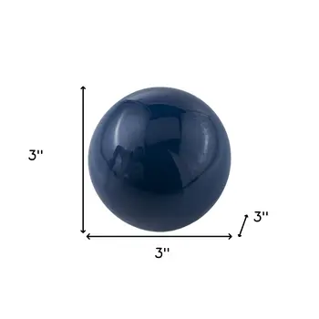 Set Of 2 Blue Aluminum Decorative Spheres 3'