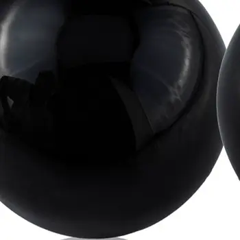 Set of Two 3" Black Aluminum Decorative Orb Tabletop Sculptures