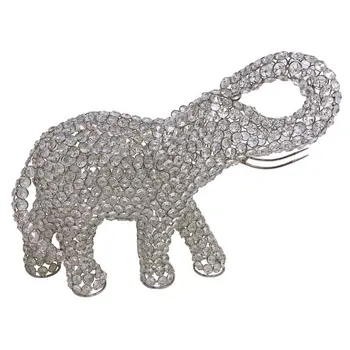 15" Silver Faux Crystal and Silver Tabletop Sculpture