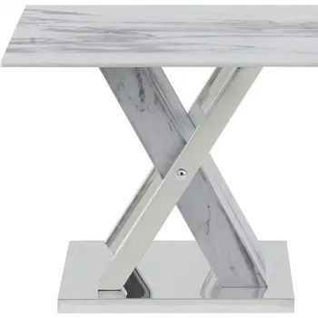 18" Silver And White Solid and Manufactured Wood Square End Table