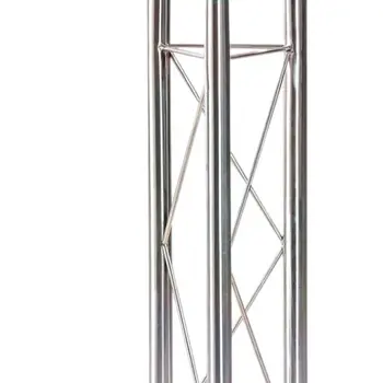 26" Clear Silver And Black Glass And Metal Round Bar Table