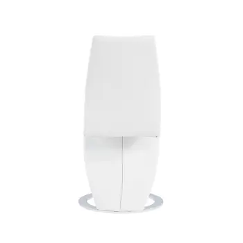 Set of Two White and Silver Upholstered Faux Leather Dining Parsons Chairs