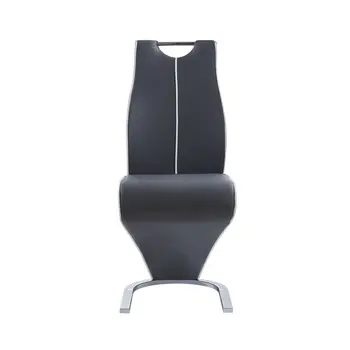 Set of Two Gray White and Silver Upholstered Dining Side Chairs
