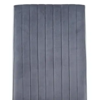 Set of Four Light Gray and Silver Upholstered Faux Leather And Velvet Dining Side Chairs