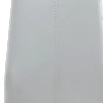 Set of Four White and Silver Upholstered Faux Leather Dining Side Chairs