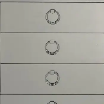 33" Silver Solid Wood Mirrored Five Drawer