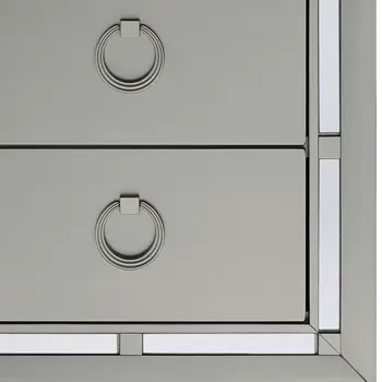 28" Solid and Manufactured Wood And Mirrored Glass Nightstand