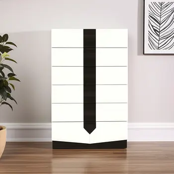 White And Grey Chest With 5 Drawer