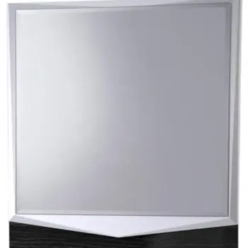 44" Gray And White Glass And Wood Mounted Accent Mirror
