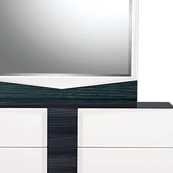 44" Gray And White Glass And Wood Mounted Accent Mirror