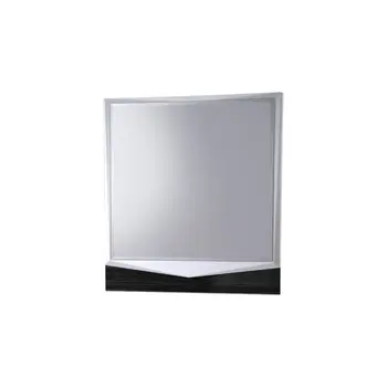 44" Gray And White Glass And Wood Mounted Accent Mirror