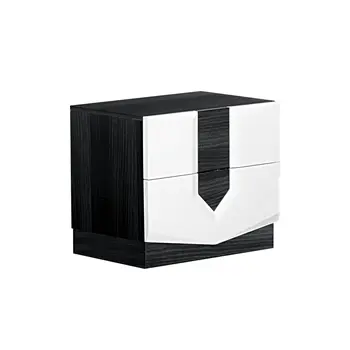 21" Gray Wood Two Drawer Nightstand