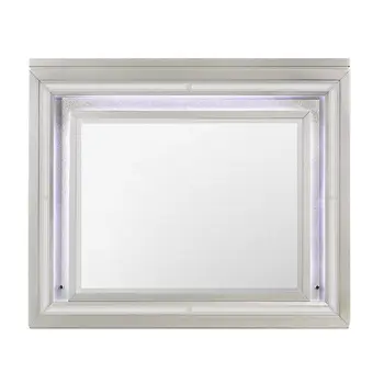 38" Champagne Wood Lighted Mounted Accent Mirror