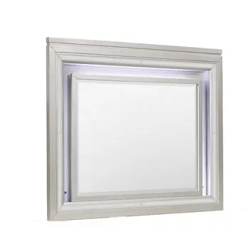 38" Champagne Wood Lighted Mounted Accent Mirror