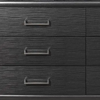 59" Gray Solid Wood Nine Drawer Double Dresser