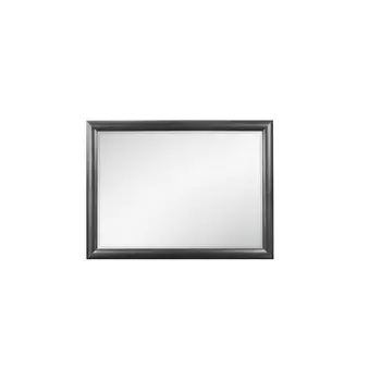 35" Dark Gray Wood Framed Mounted Dresser Mirror