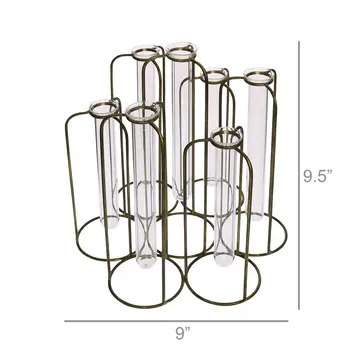 10" Clear Bud Metal Table Vase