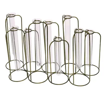 9" Clear Bud Metal Table Vase