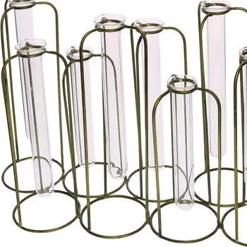 9" Clear Bud Metal Table Vase