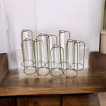 9" Clear Bud Metal Table Vase