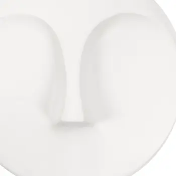 10" White Ceramic Face Round Wall Decor