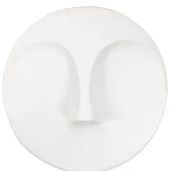 10" White Ceramic Face Round Wall Decor