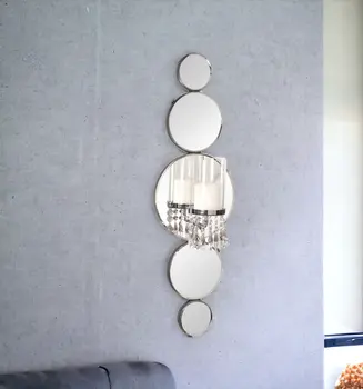 Silver and Clear Modern Bling Mirrored Wall Sconce
