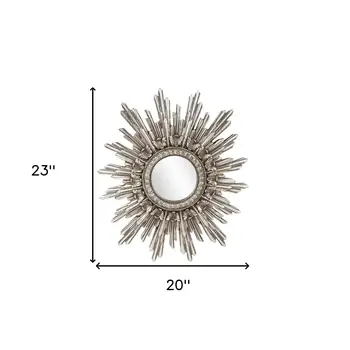 Oval Antiqued Silver Leaf Finish Mirror