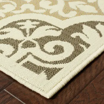 8' X 13' Gray And Ivory Moroccan Indoor Outdoor Area Rug