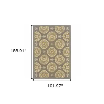 8' X 13' Gray Moroccan Indoor Outdoor Area Rug