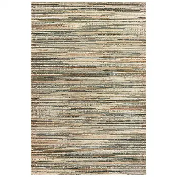6' X 9' Ivory And Sage Abstract Area Rug