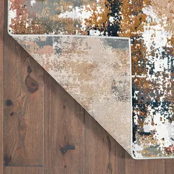 4' X 6' Ivory And Gray Abstract Area Rug