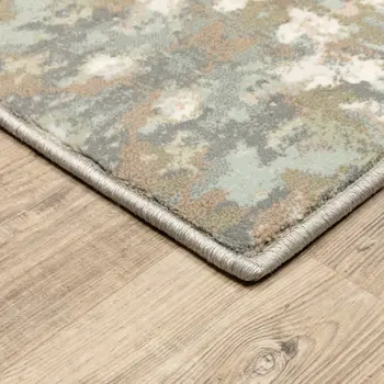 10' X 13' Ivory And Gray Ikat Area Rug