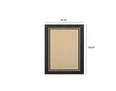 8' X 11' Beige And Black Indoor Outdoor Area Rug