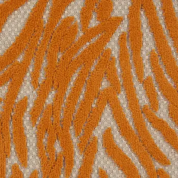 3' X 4' Orange And Ivory Abstract Indoor Outdoor Area Rug