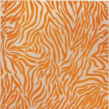4' X 6' Orange And Ivory Abstract Stain Resistant Indoor Outdoor Area Rug